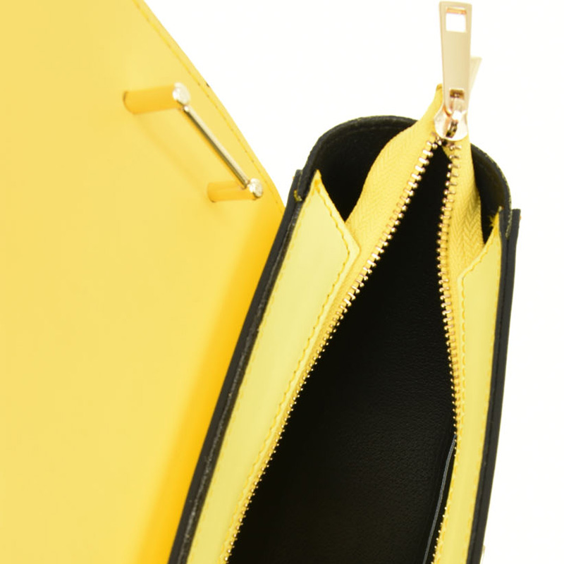 Geanta de mana din piele naturala Chiara Canotti CC0397, Galben, #4, Bagsy
