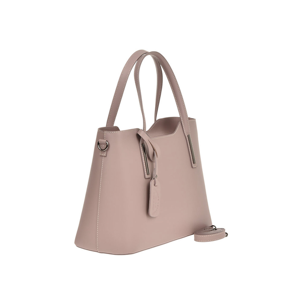 Geanta tote din piele naturala Chiara Canotti CC1265, Roz prafuit, #2, Bagsy