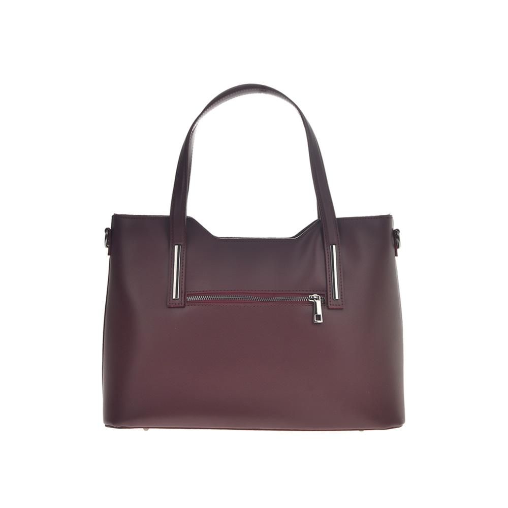 Geanta tote din piele naturala Chiara Canotti CC0404, Visiniu, #3, Bagsy