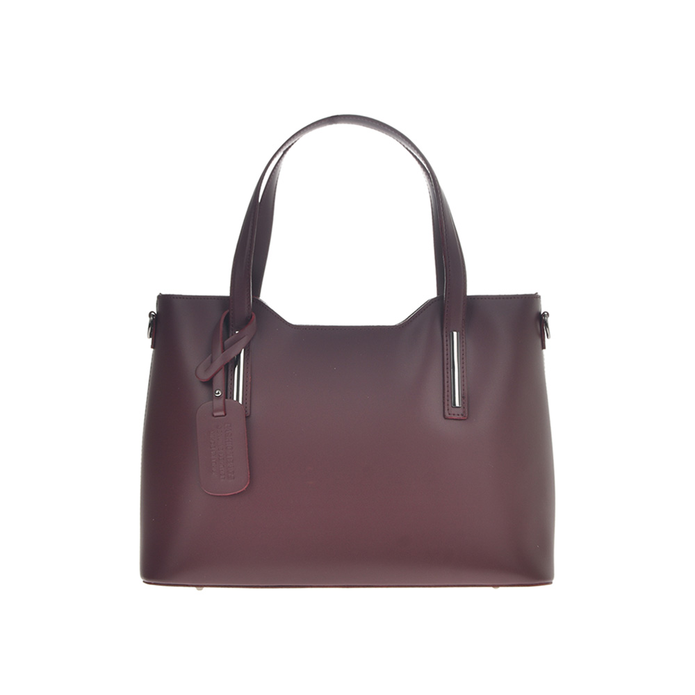 Geanta tote din piele naturala Chiara Canotti CC0404, Visiniu, #1, Bagsy