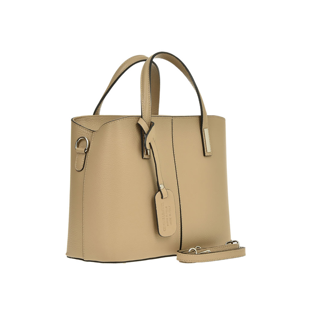 Geanta de mana din piele naturala Chiara Canotti CC0479, Grej, #2, Bagsy