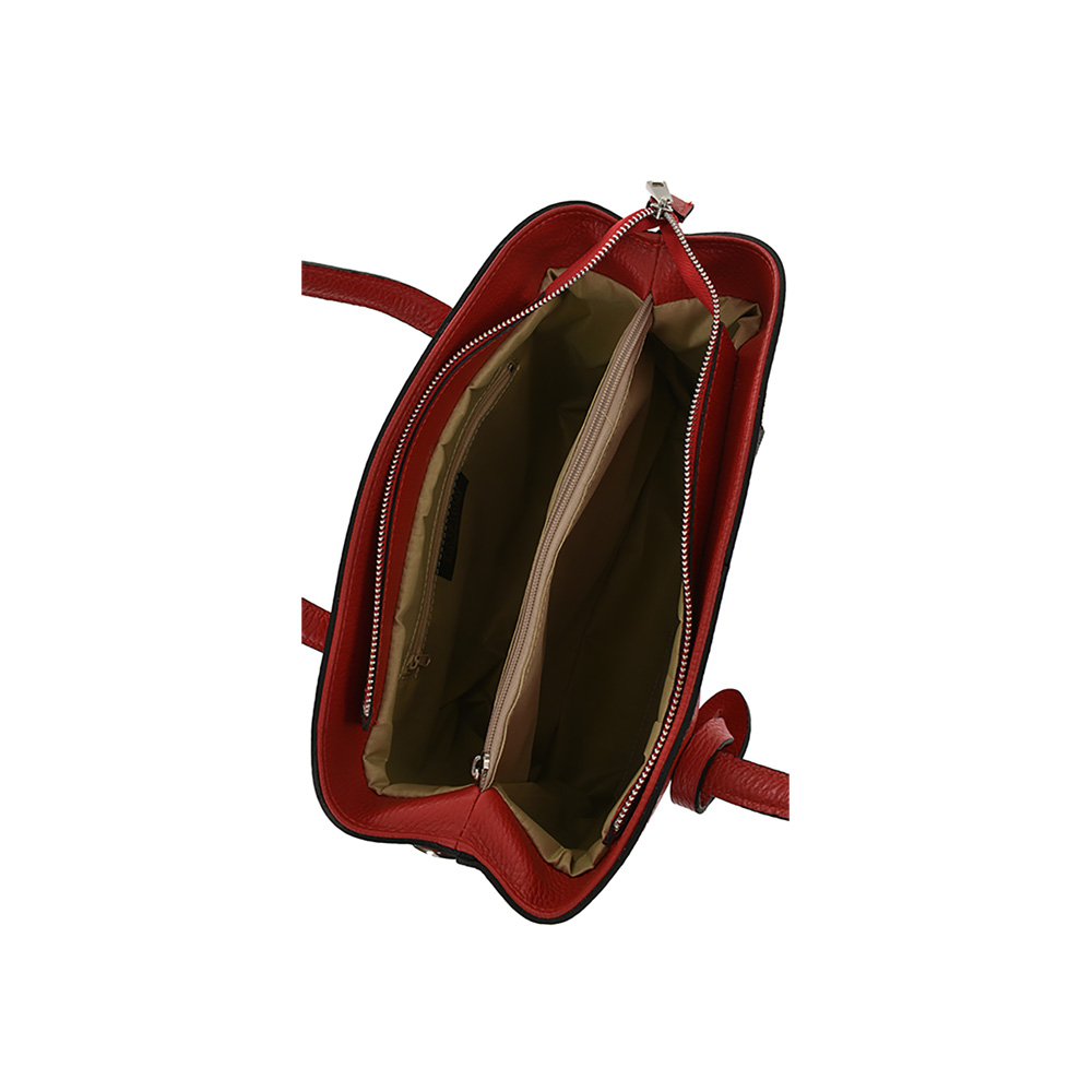 Geanta de mana din piele naturala Chiara Canotti CC0479, Rosu, #5, Bagsy