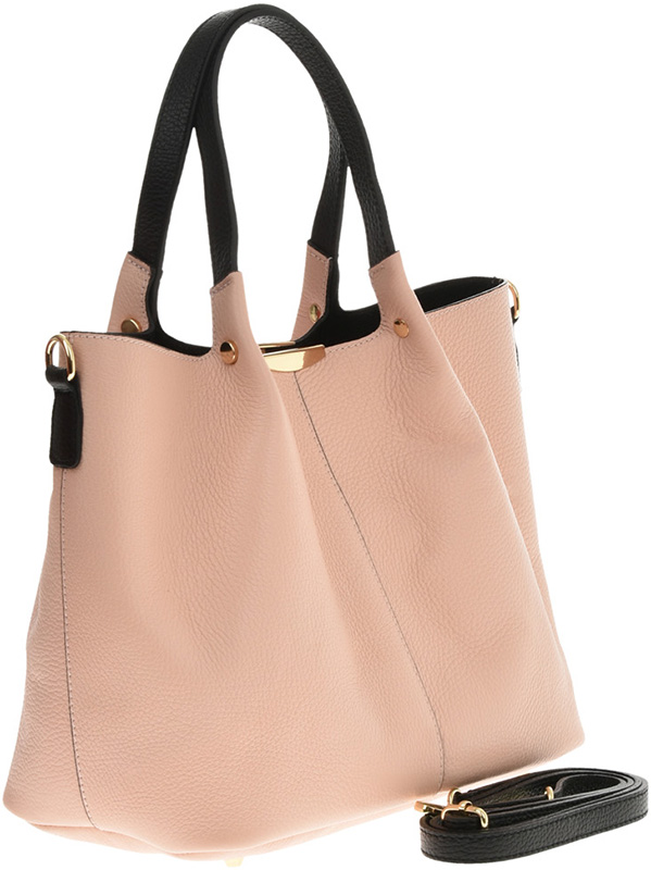 Geanta de mana din piele naturala Chiara Canotti CC0760, Roz, #2, Bagsy