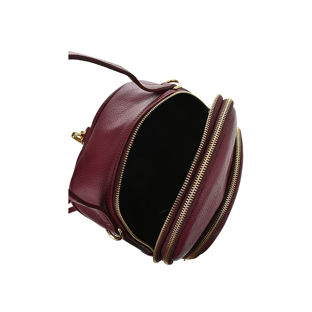 Rucsac din piele naturala Chiara Canotti CC0856, Visiniu, #5, Bagsy