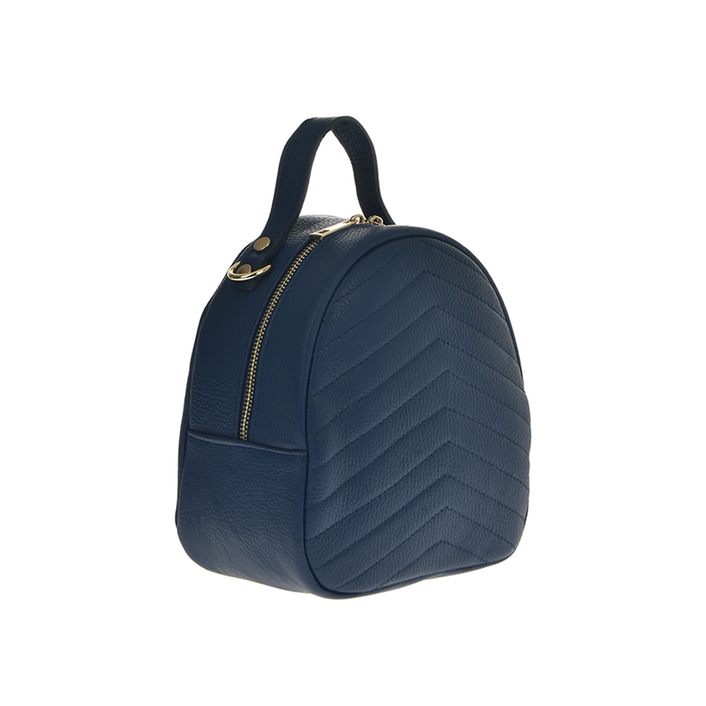 Rucsac din piele naturala, Chiara Canotti CC0875, Albastru, #2, Bagsy
