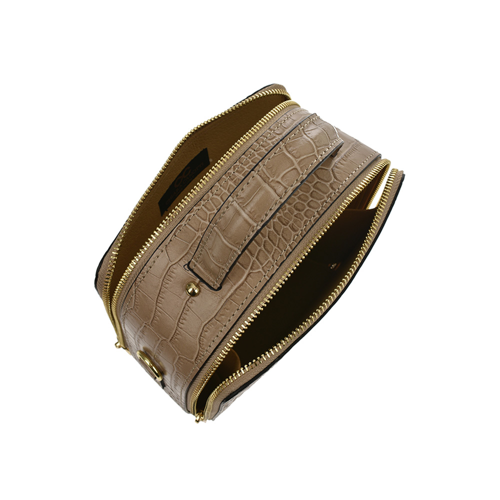 Geanta de umar din piele naturala Chiara Canotti CC0879, Grej, #5, Bagsy