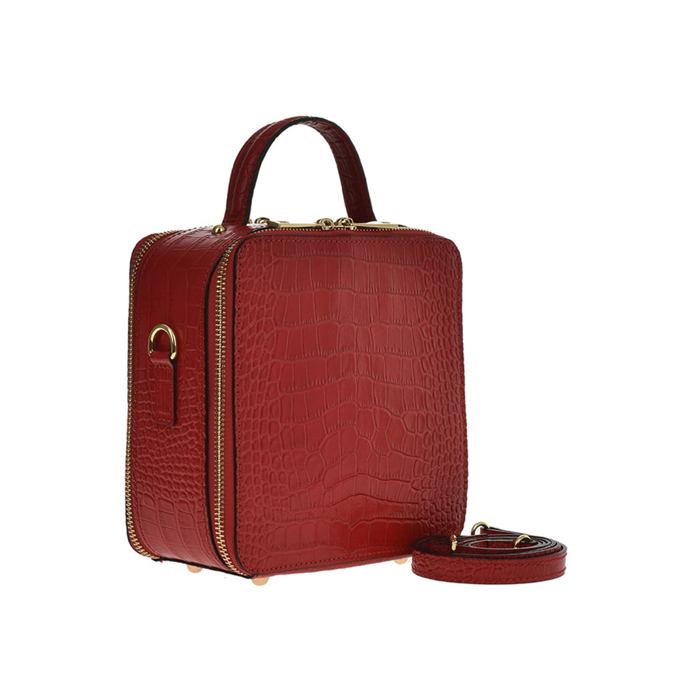 Geanta de umar din piele naturala Chiara Canotti CC0879, Rosu, Nr. 2, Bagsy