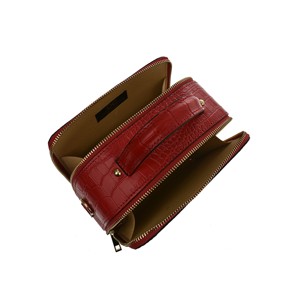 Geanta de umar din piele naturala Chiara Canotti CC0879, Rosu, Nr. 5, Bagsy