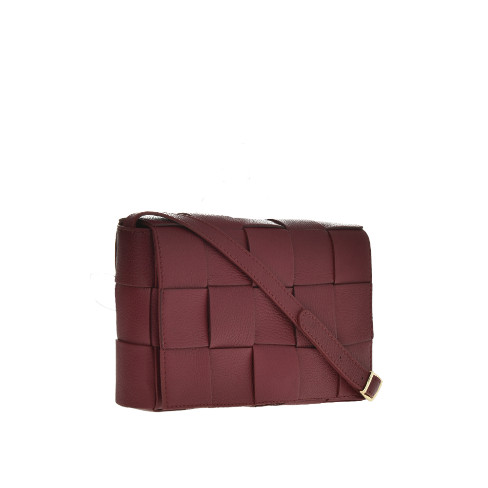 Geanta de umar din piele naturala Chiara Canotti CC1139, Visiniu, #2, Bagsy