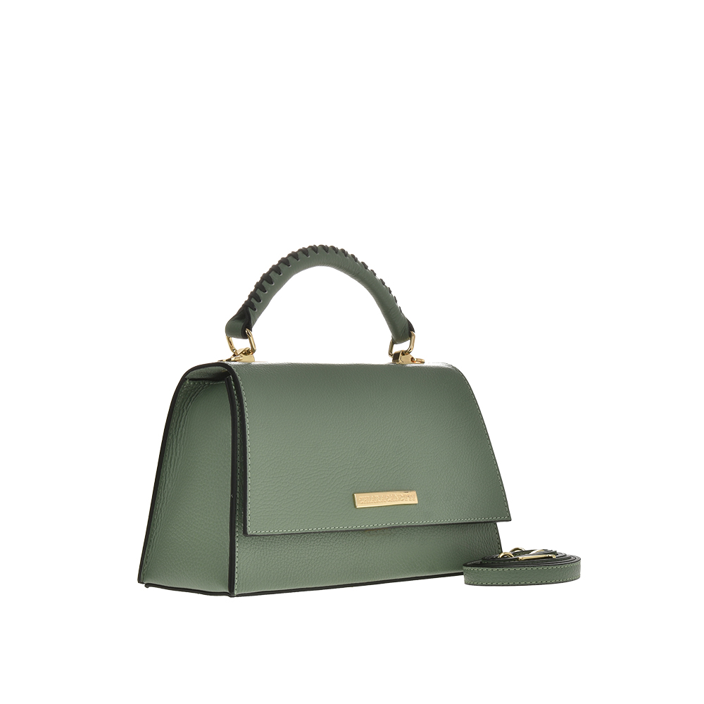 Geanta de mana din piele  naturala Chiara Canotti CC1141, Verde, #2, Bagsy