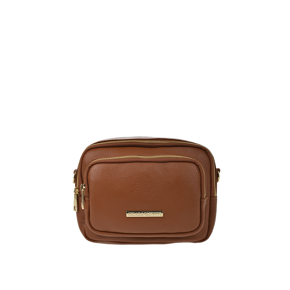 Geanta de umar din piele naturala Chiara Canotti CC1192, Cognac, #1, Bagsy