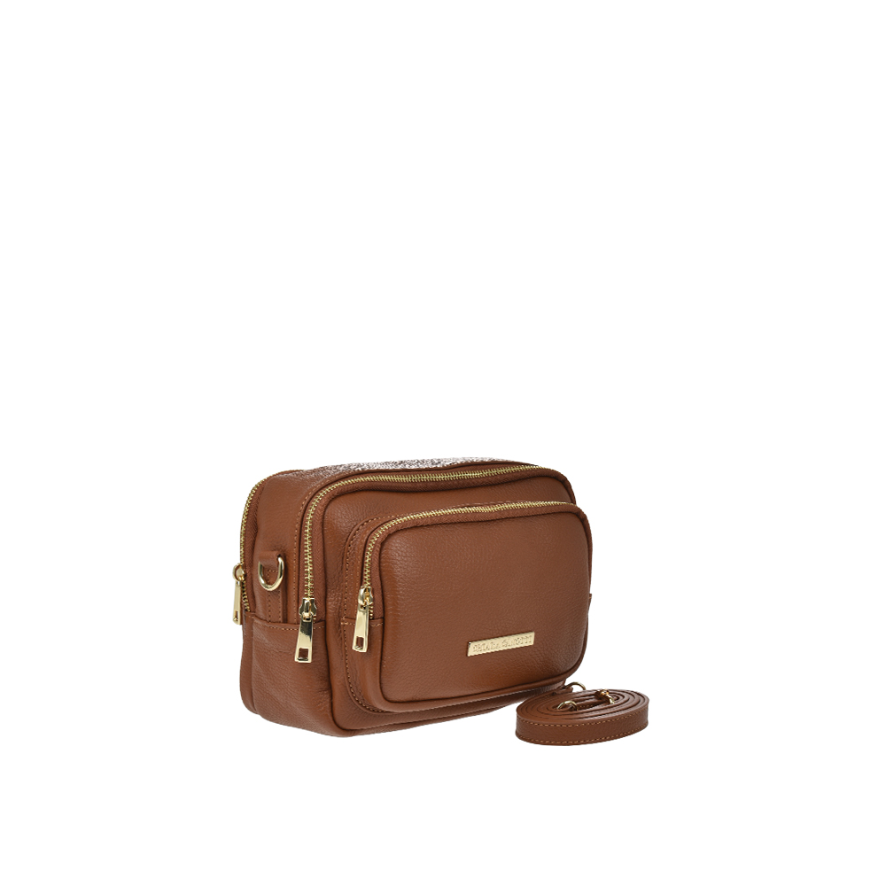 Geanta de umar din piele naturala Chiara Canotti CC1192, Cognac, #2, Bagsy