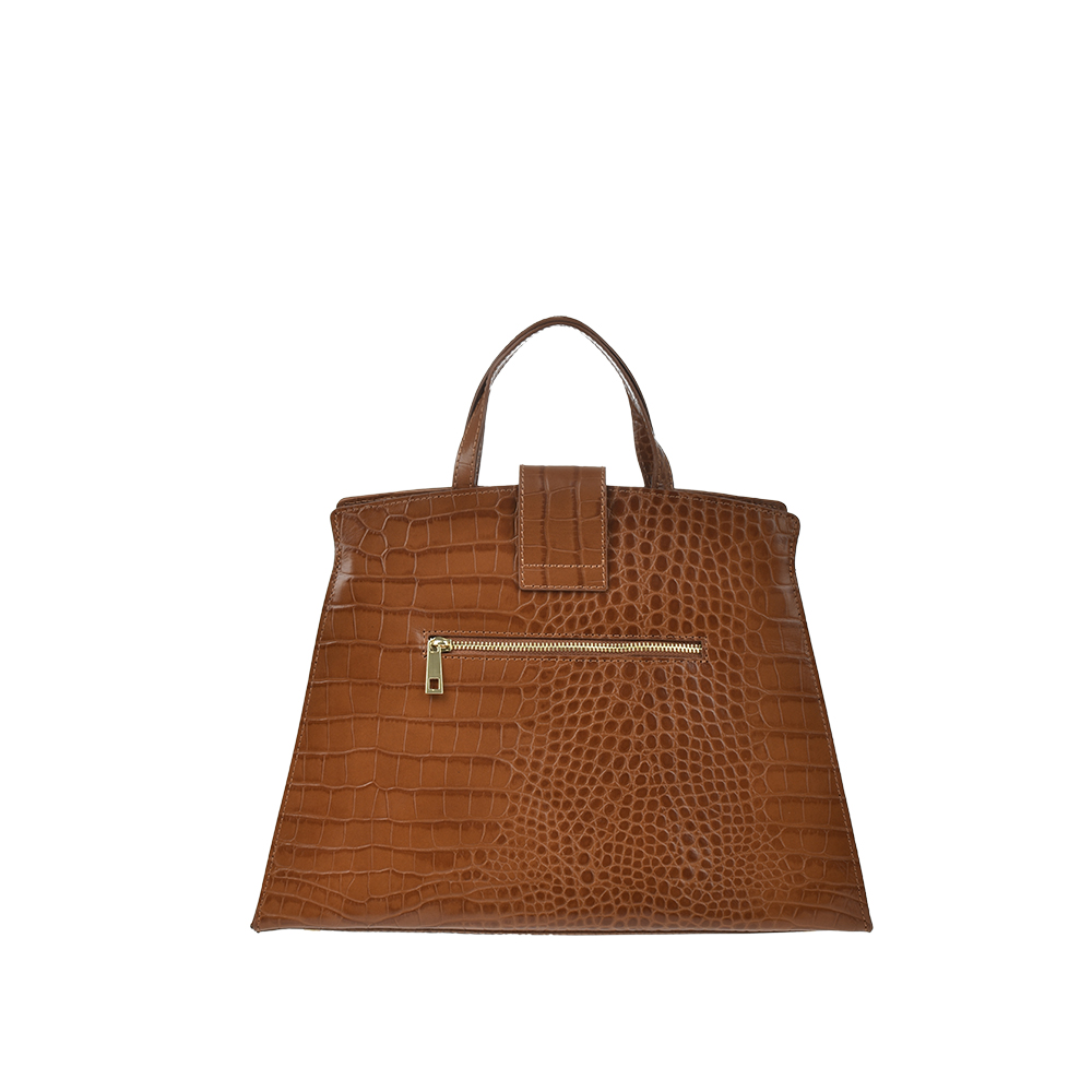 Geanta de mana din piele naturala Chiara Canotti CC1198, Cognac, #3, Bagsy