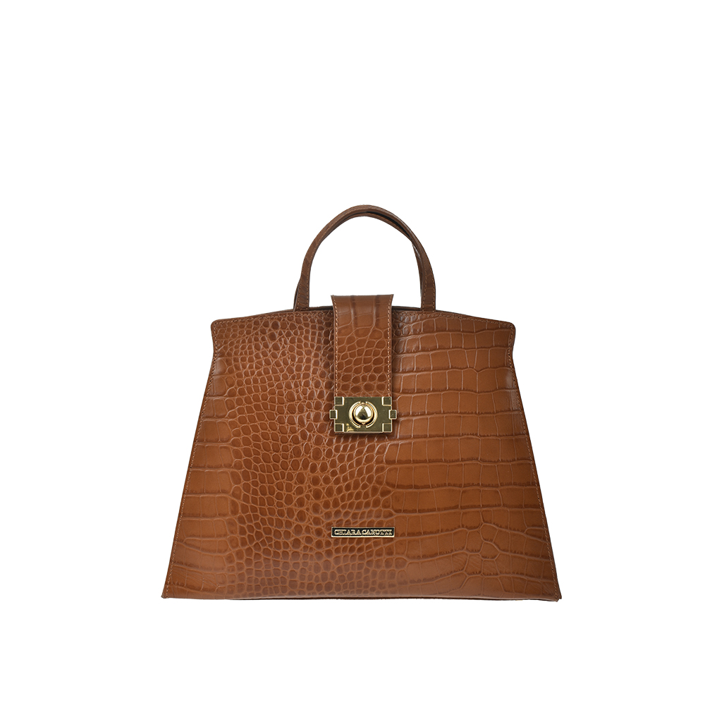 Geanta de mana din piele naturala Chiara Canotti CC1198, Cognac, #1, Bagsy