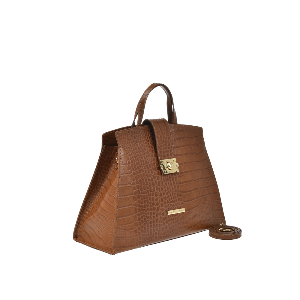 Geanta de mana din piele naturala Chiara Canotti CC1198, Cognac, #2, Bagsy