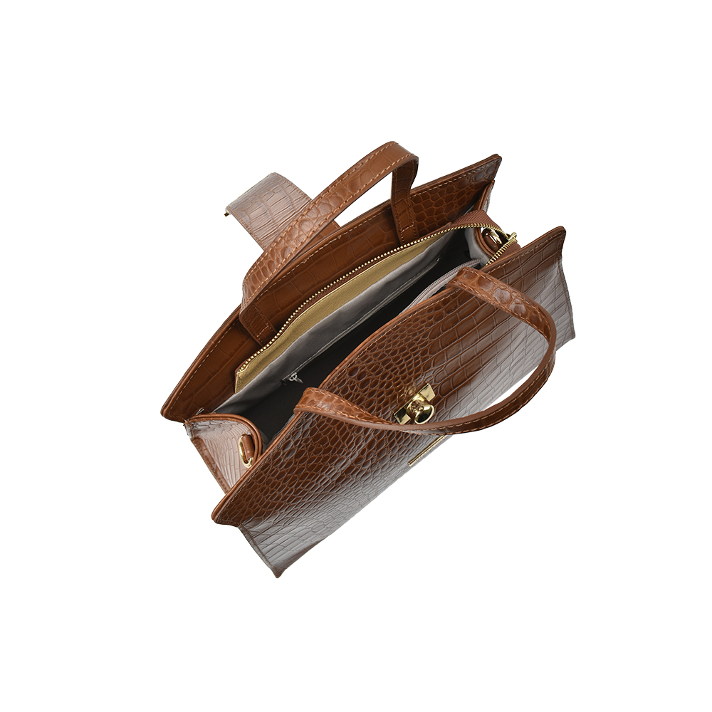 Geanta de mana din piele naturala Chiara Canotti CC1198, Cognac, #4, Bagsy