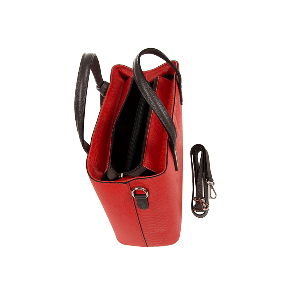 Geanta de mana din piele naturala Chiara Canotti CC1226, Rosu, #3, Bagsy