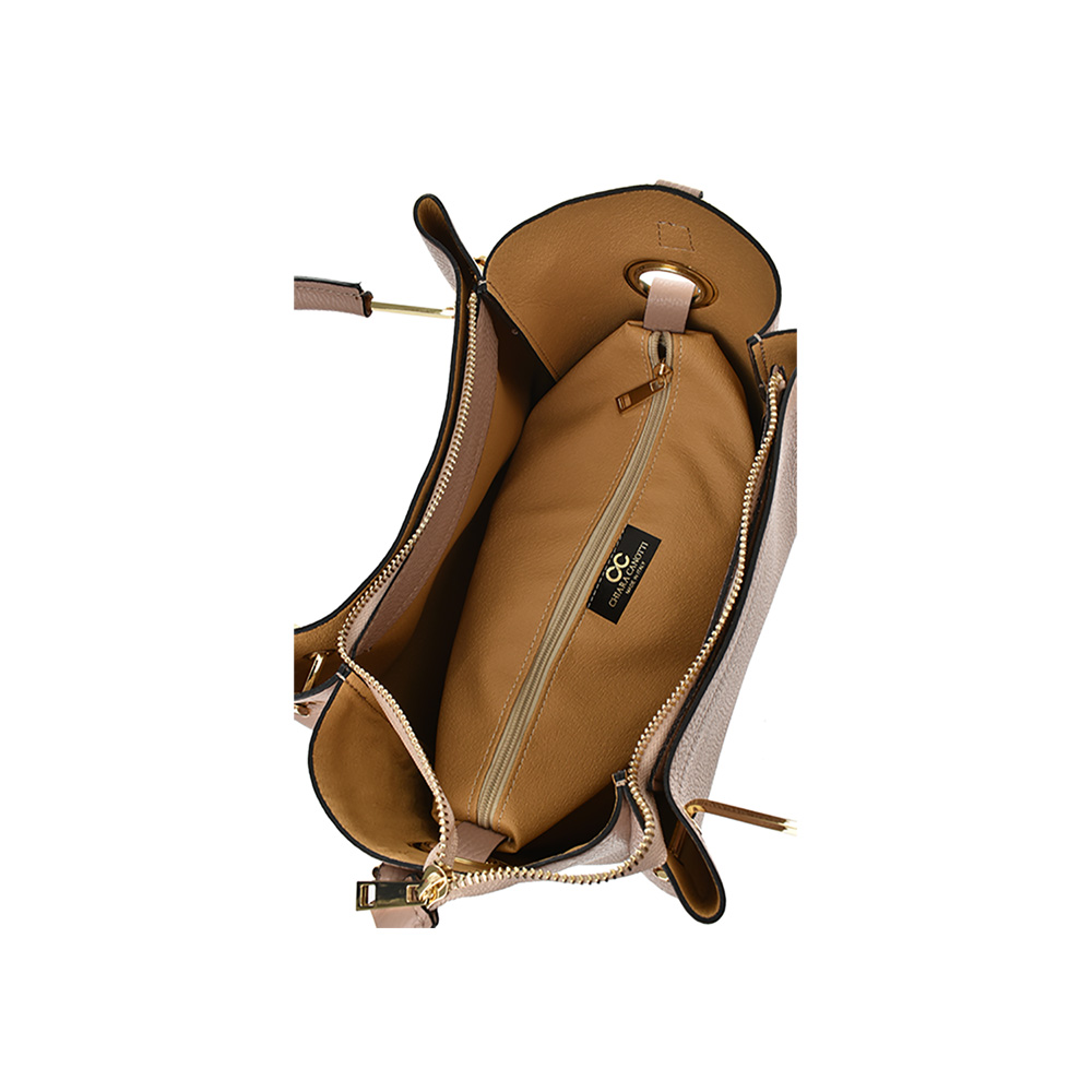 Geanta dama din piele naturala Chiara Canotti CC1233, Roz prafuit, #4, Bagsy