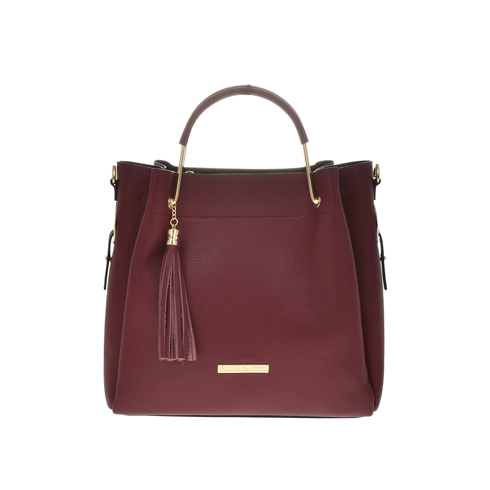 Geanta dama din piele naturala Chiara Canotti CC1233, Visiniu, #1, Bagsy