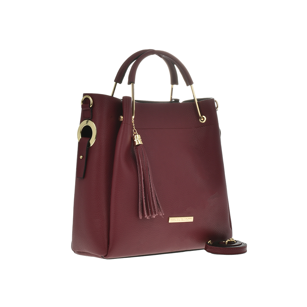 Geanta dama din piele naturala Chiara Canotti CC1233, Visiniu, #2, Bagsy