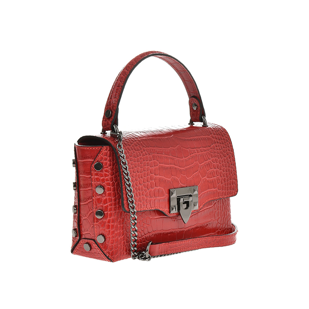 Geanta de mana din piele naturala Chiara Canotti CC1264, Rosu, Nr. 2, Bagsy