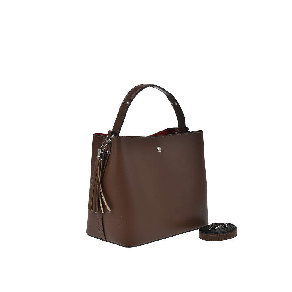 Geanta de mana din piele naturala Chiara Canotti CC1289, Maro, #2, Bagsy