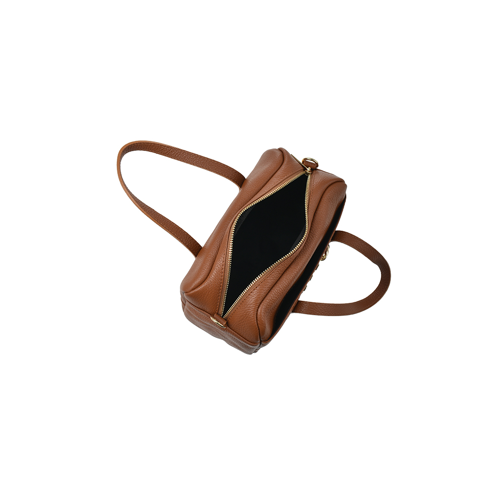 Geanta de mana din piele naturala Chiara Canotti CC1296, Cognac, #4, Bagsy