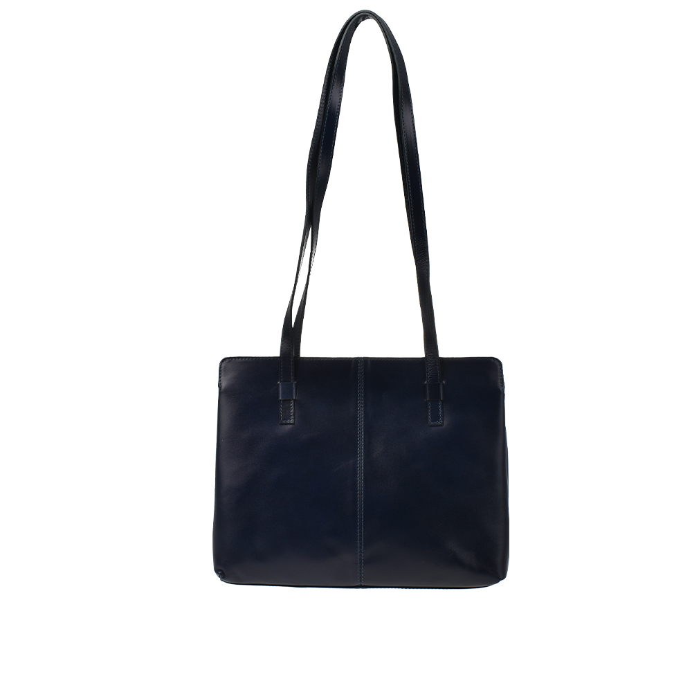 Geanta de umar din piele naturala Chiara Canotti CC1302, Albastru, #1, Bagsy