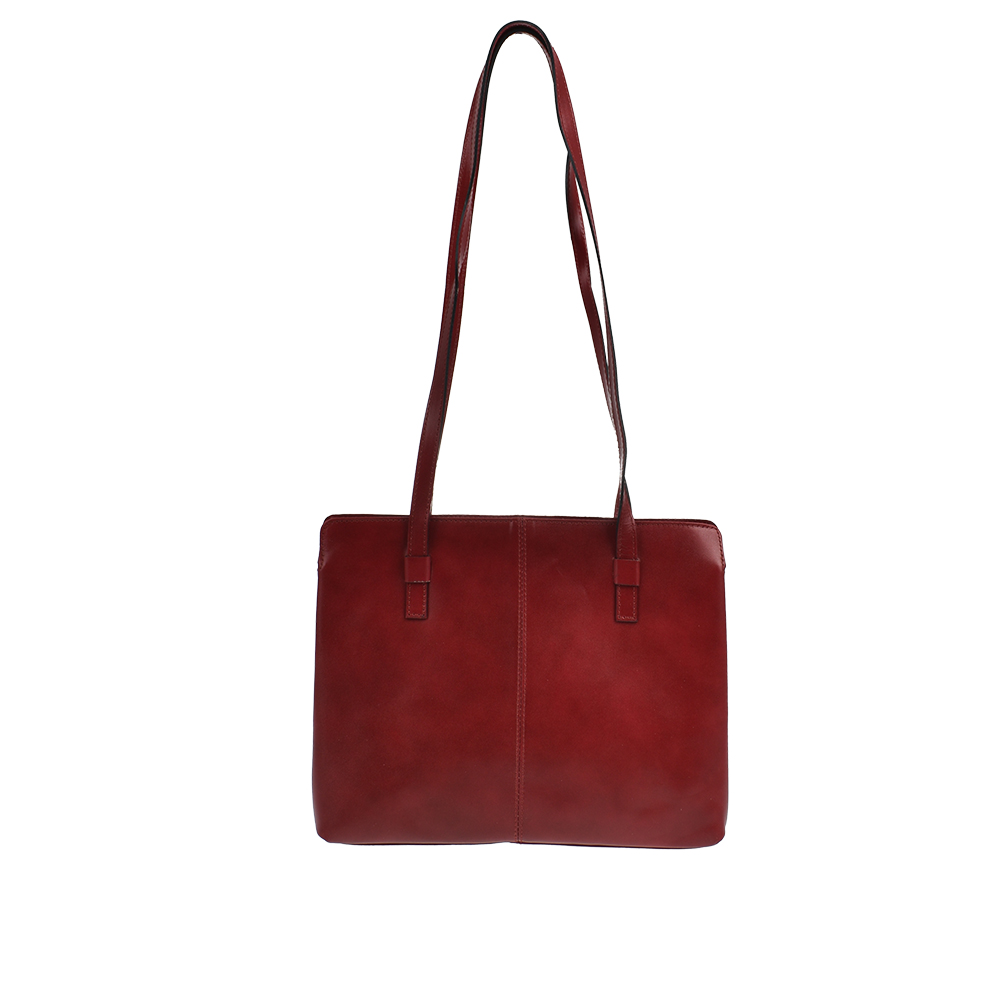 Geanta de umar din piele naturala Chiara Canotti CC1302, Rosu, Nr. 3, Bagsy