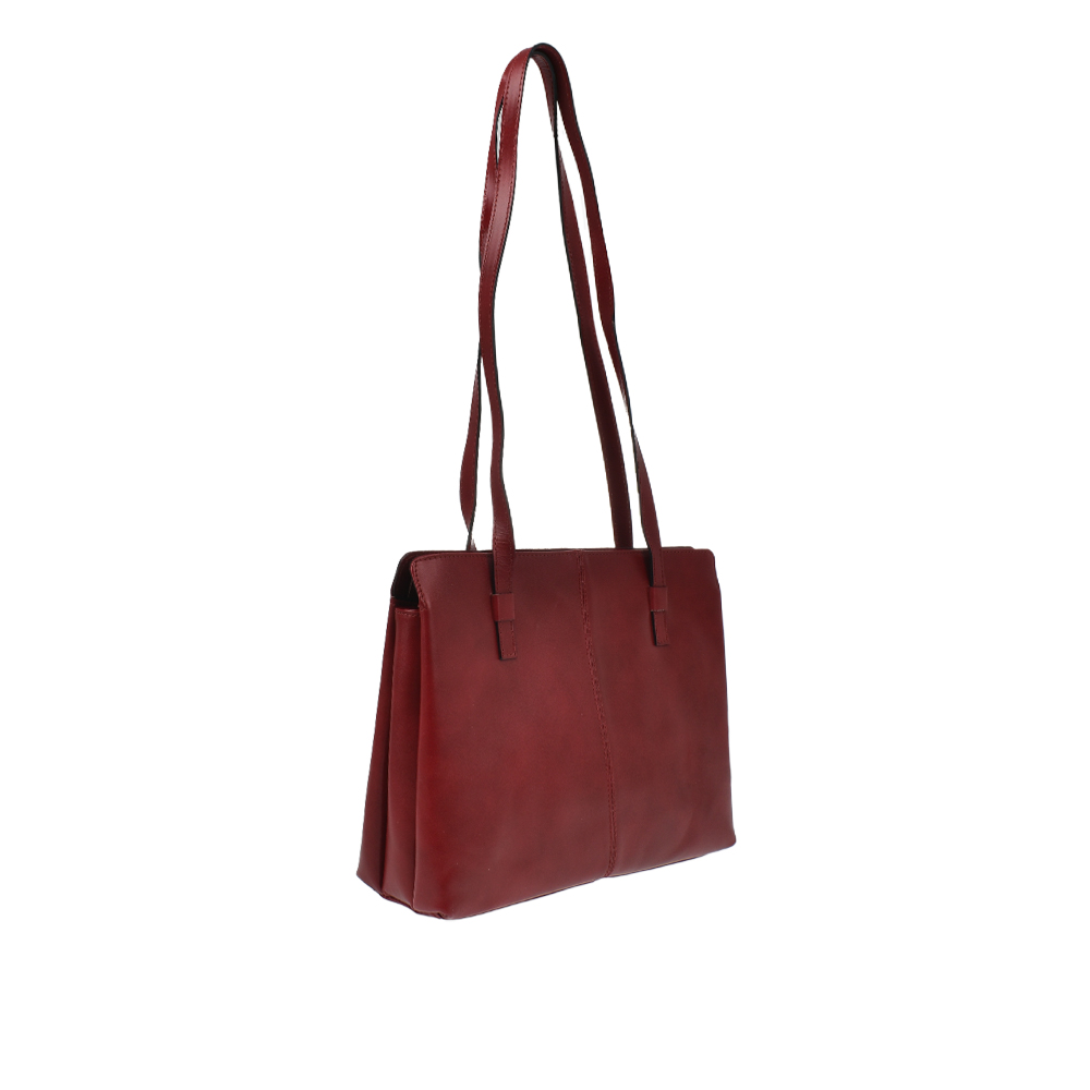 Geanta de umar din piele naturala Chiara Canotti CC1302, Rosu, Nr. 2, Bagsy