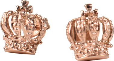 Cercei COAL coroana roz, din inox, E1103184, #1, Bagsy