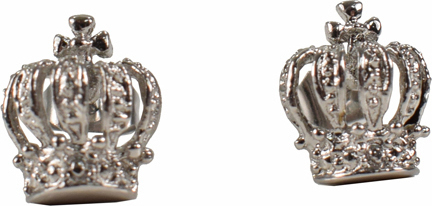 Cercei COAL coroana argintii, din inox, E1103183, #1, Bagsy