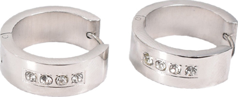 Cercei COAL argintii din inox, E1103059, #1, Bagsy