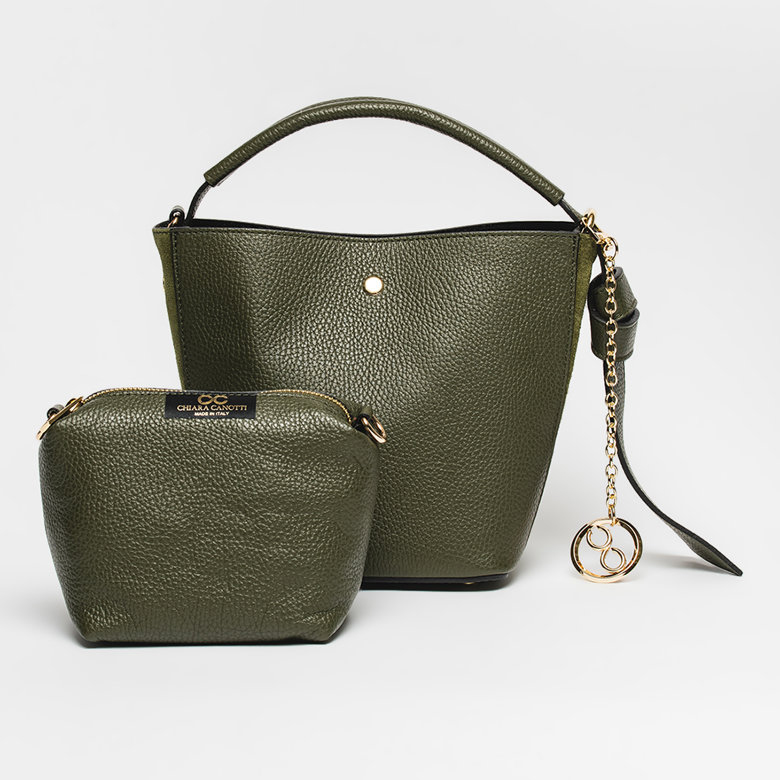 Geanta de mana din piele naturala Chiara Canotti CC1196, Verde, #2, Bagsy