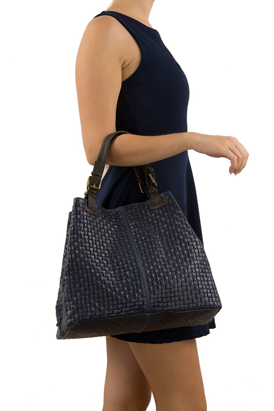 Geanta de mana din piele naturala Chiara Canotti CC0207, Albastru inchis, #4, Bagsy