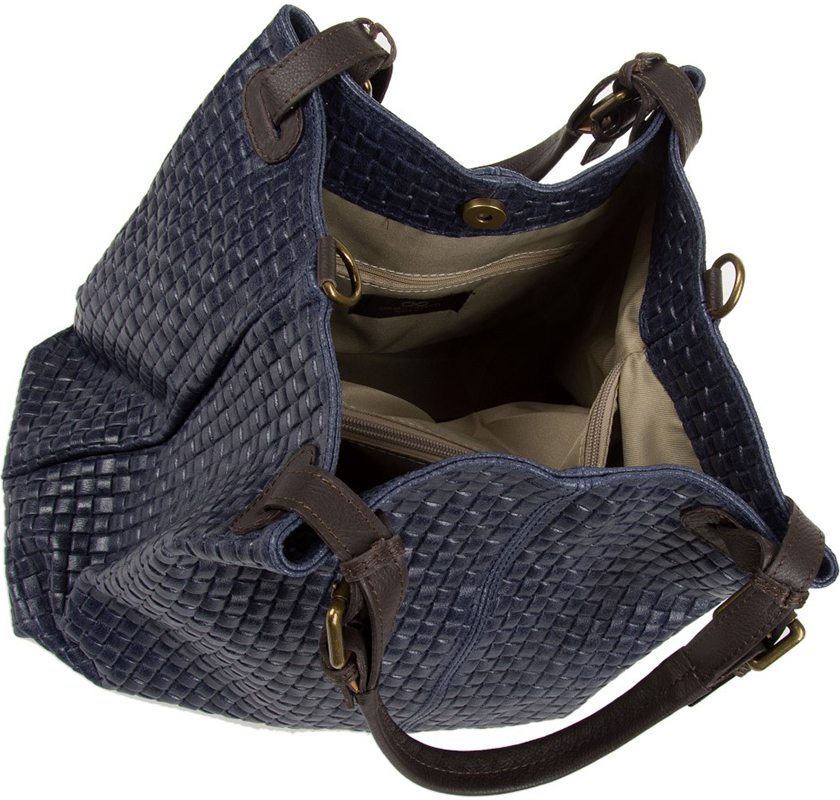 Geanta de mana din piele naturala Chiara Canotti CC0207, Albastru inchis, #5, Bagsy