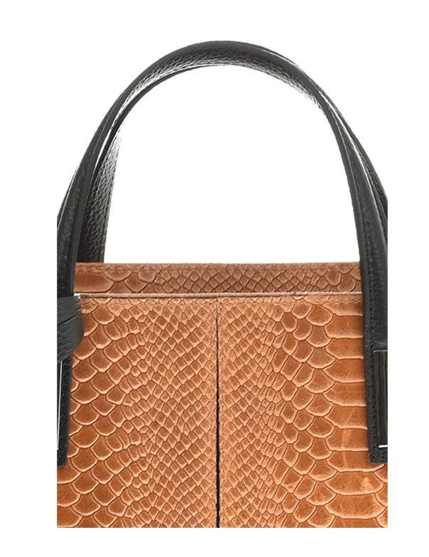 Geanta de mana din piele naturala Chiara Canotti CC0376, Cognac, #4, Bagsy