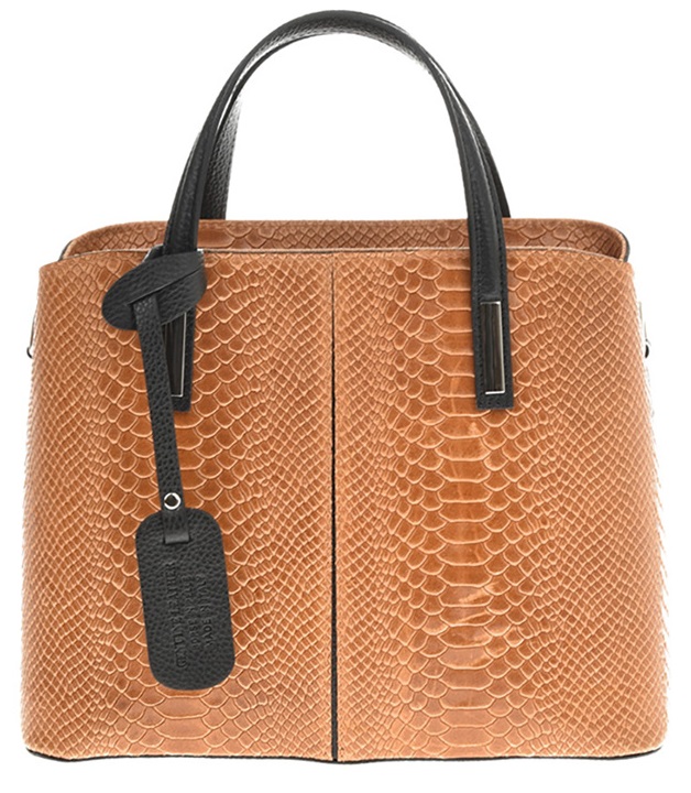 Geanta de mana din piele naturala Chiara Canotti CC0376, Cognac, #1, Bagsy