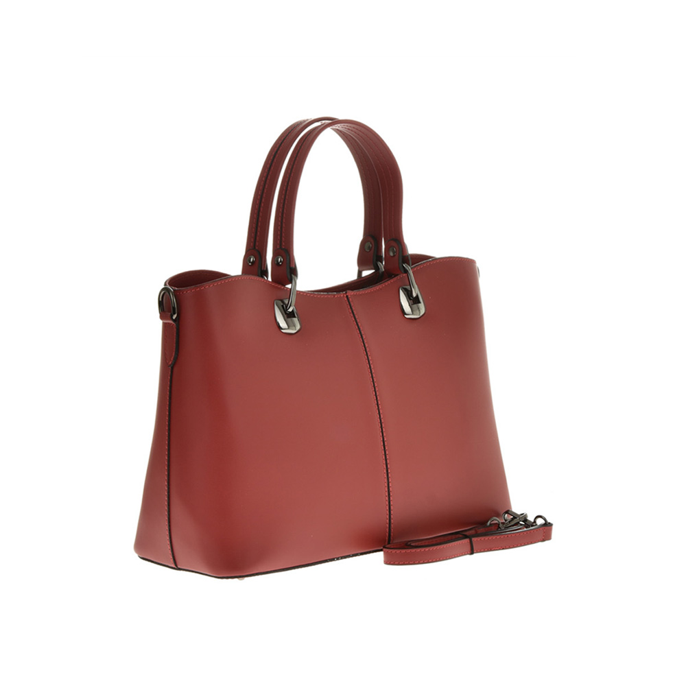 Geanta de mana din piele naturala Chiara Canotti CC0631, Rosu, #2, Bagsy