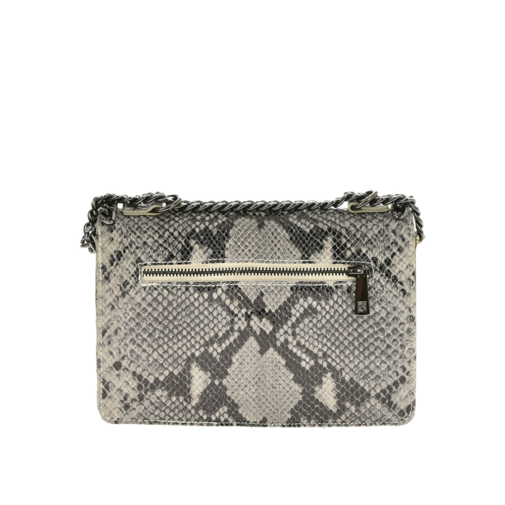 Geanta de umar din piele naturala Carolina di Rosa CR0734, Grej, #3, Bagsy