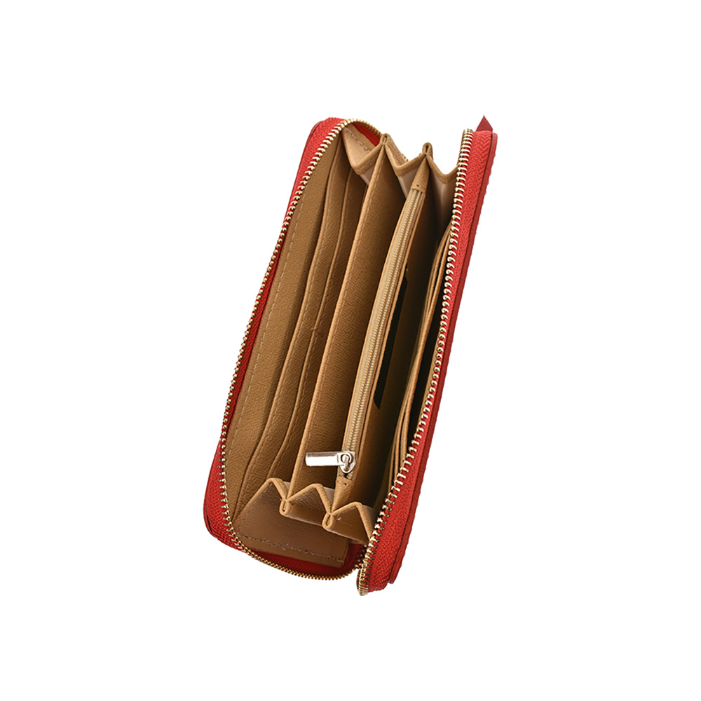 Portofel dama din piele naturala Carolina di Rosa CR0902, Rosu, #5, Bagsy