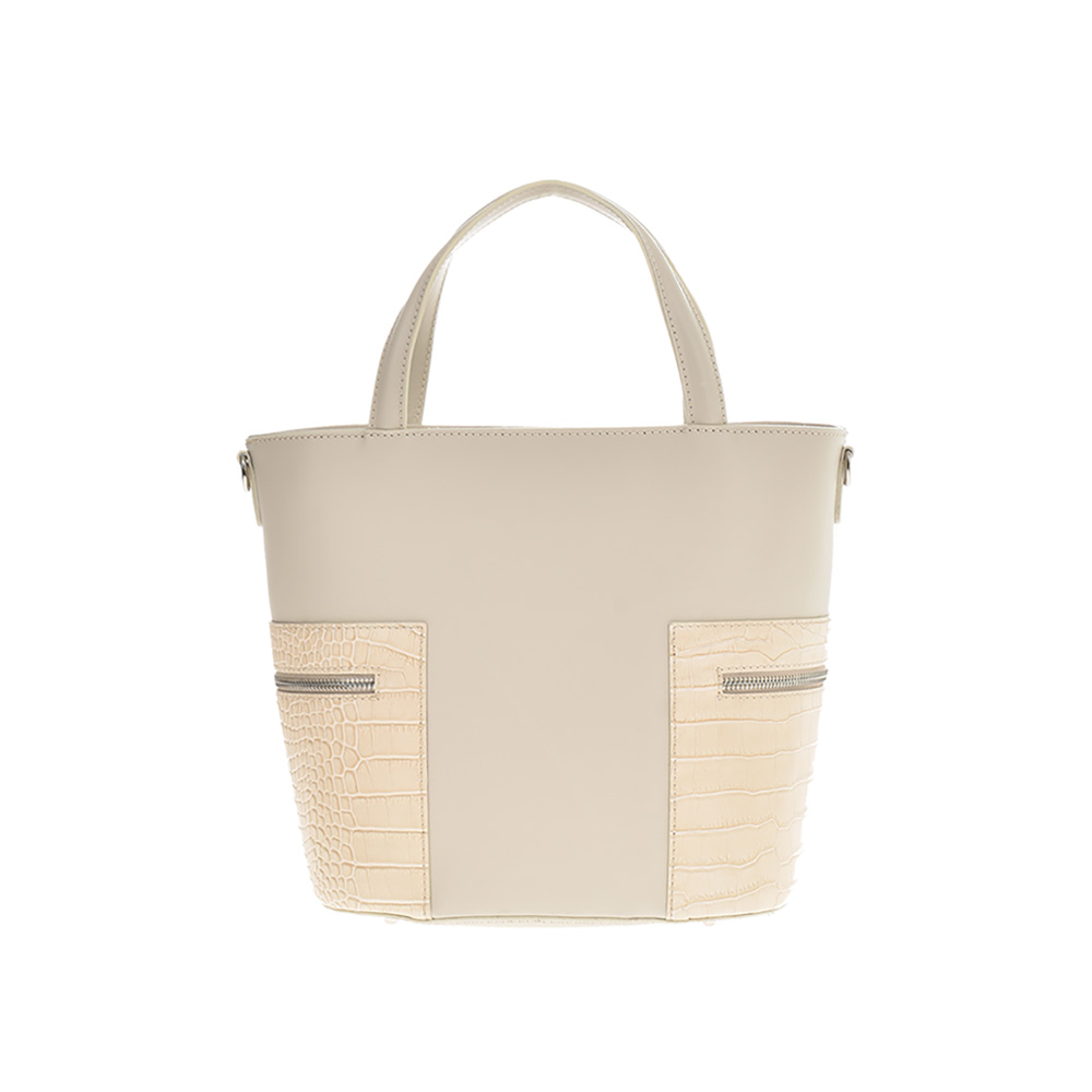 Geanta dama din piele naturala Carolina di Rosa CR0907, Bej, #3, Bagsy