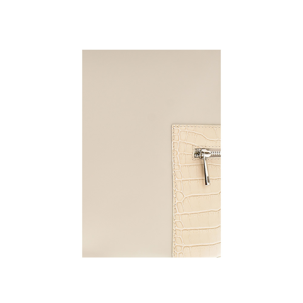 Geanta dama din piele naturala Carolina di Rosa CR0907, Bej, #4, Bagsy