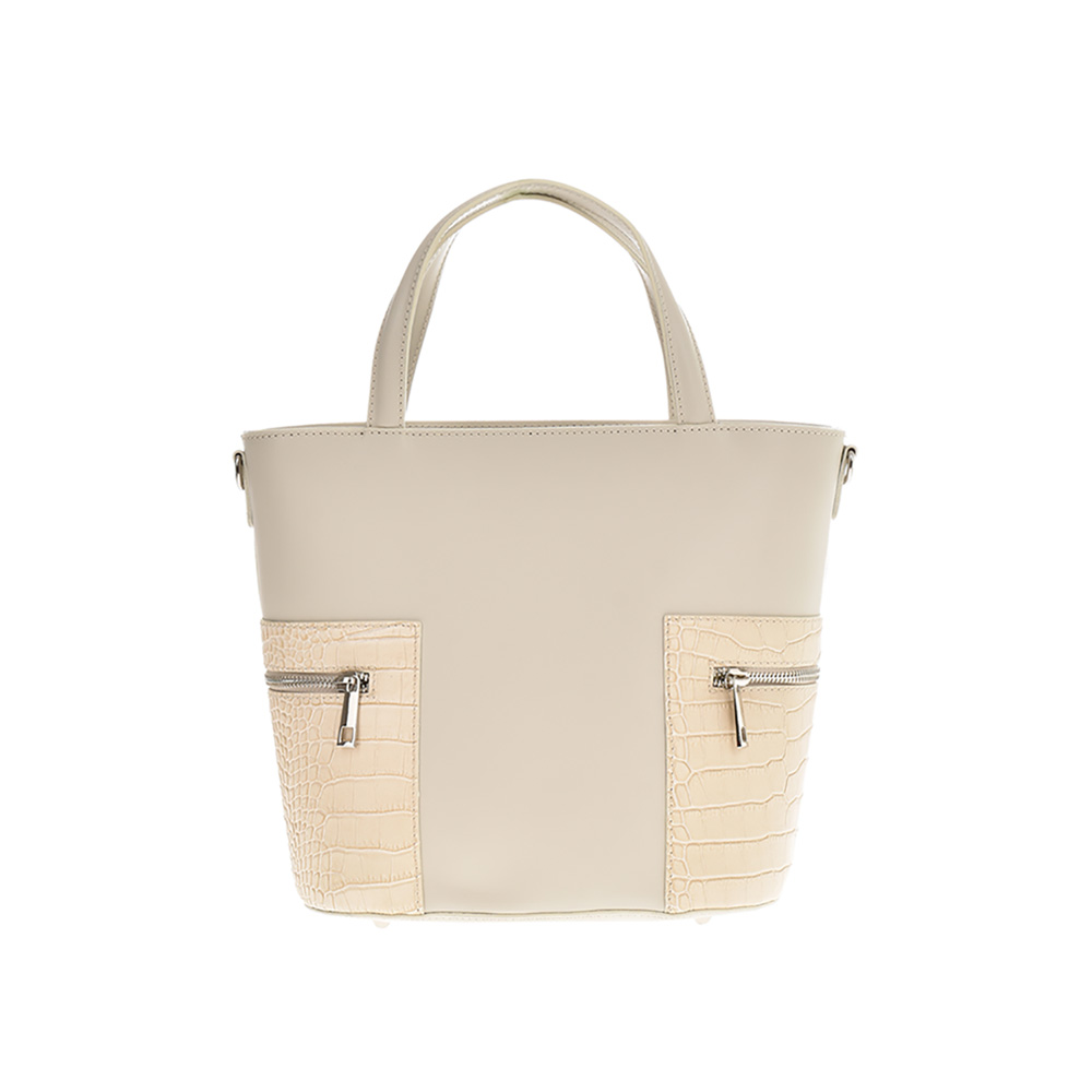 Geanta dama din piele naturala Carolina di Rosa CR0907, Bej, #1, Bagsy