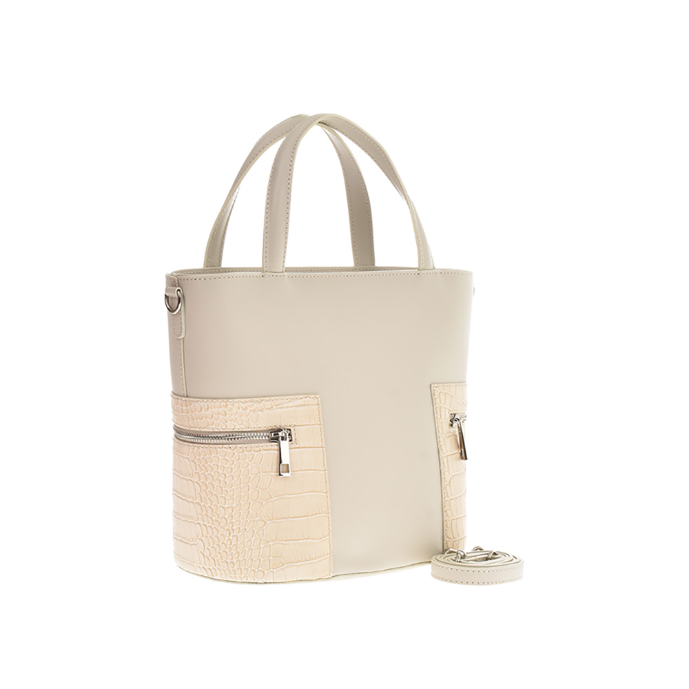 Geanta dama din piele naturala Carolina di Rosa CR0907, Bej, #2, Bagsy