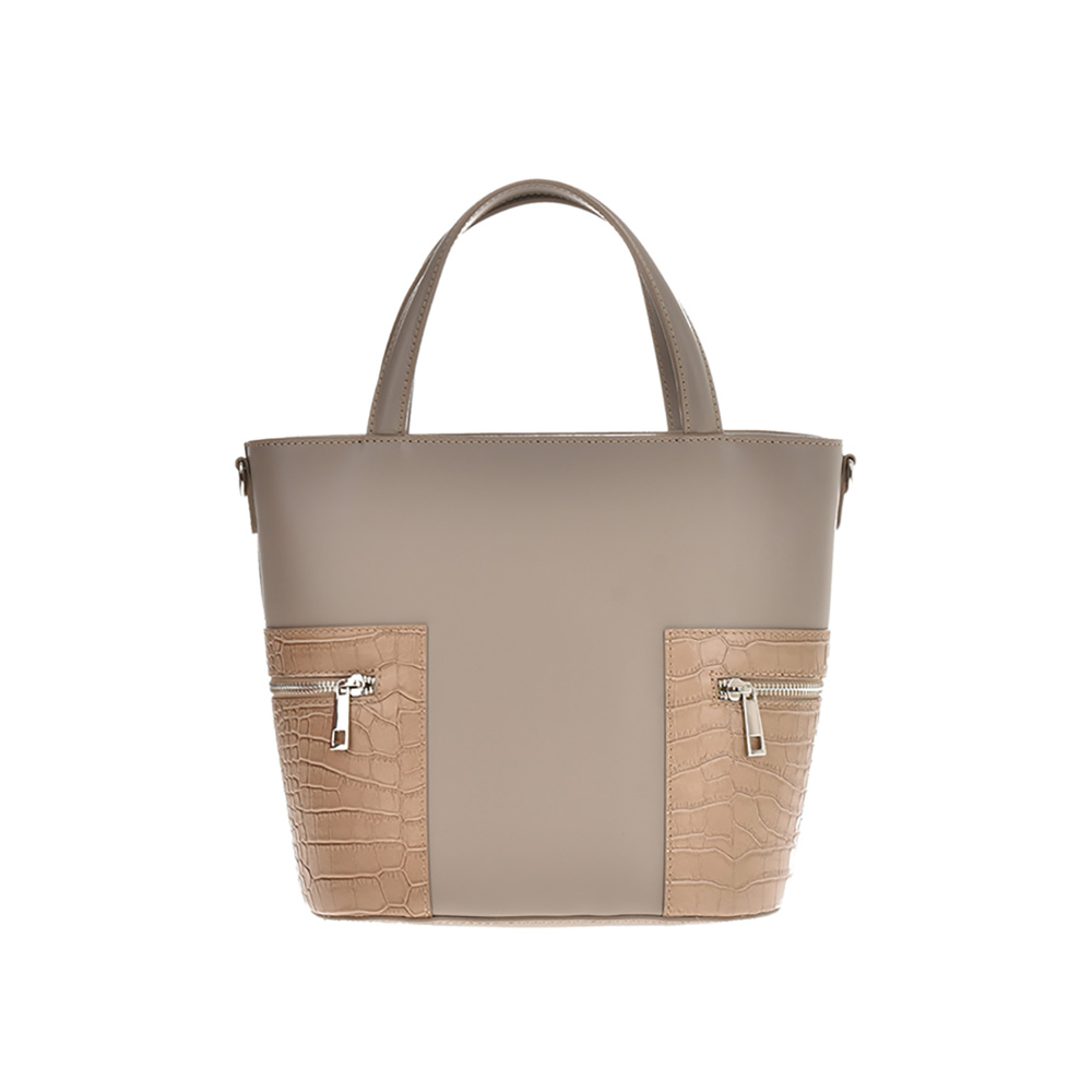 Geanta dama din piele naturala Carolina di Rosa CR0907, Grej, #3, Bagsy