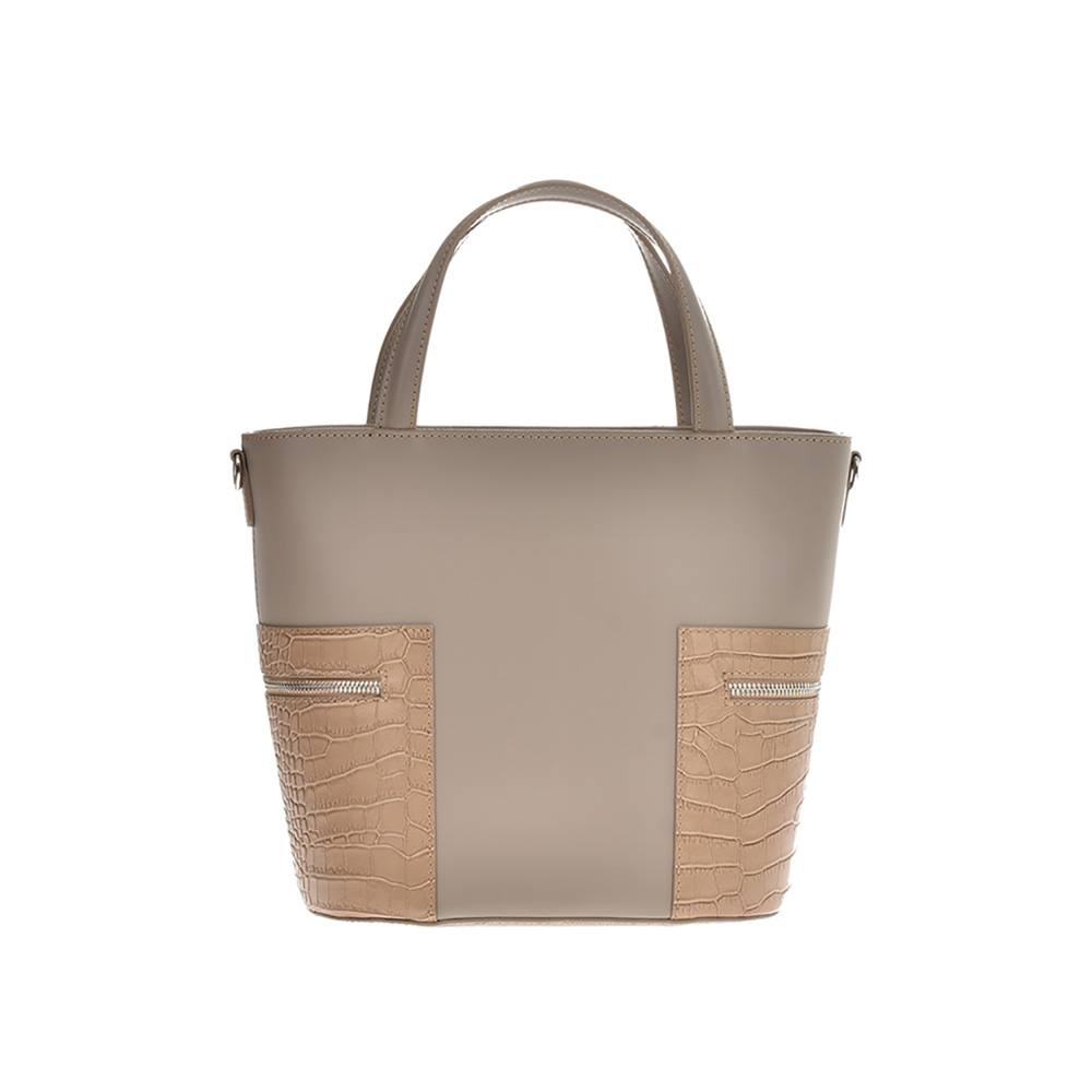 Geanta dama din piele naturala Carolina di Rosa CR0907, Grej, #1, Bagsy