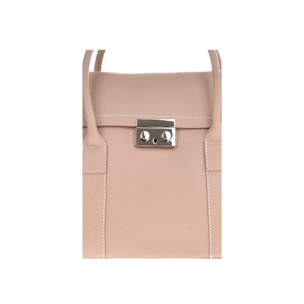 Geanta de mana din piele naturala Carolina di Rosa CR0909, Roz prafuit, #4, Bagsy