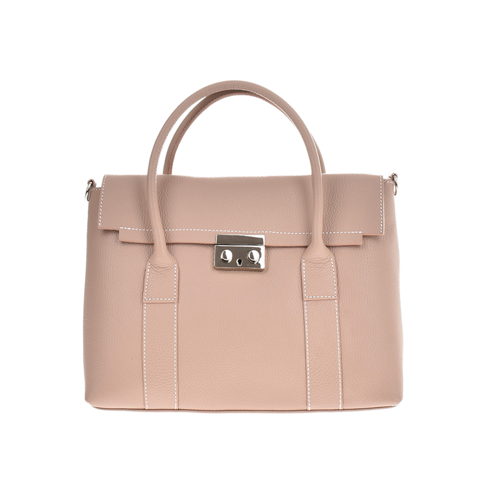 Geanta de mana din piele naturala Carolina di Rosa CR0909, Roz prafuit, #1, Bagsy