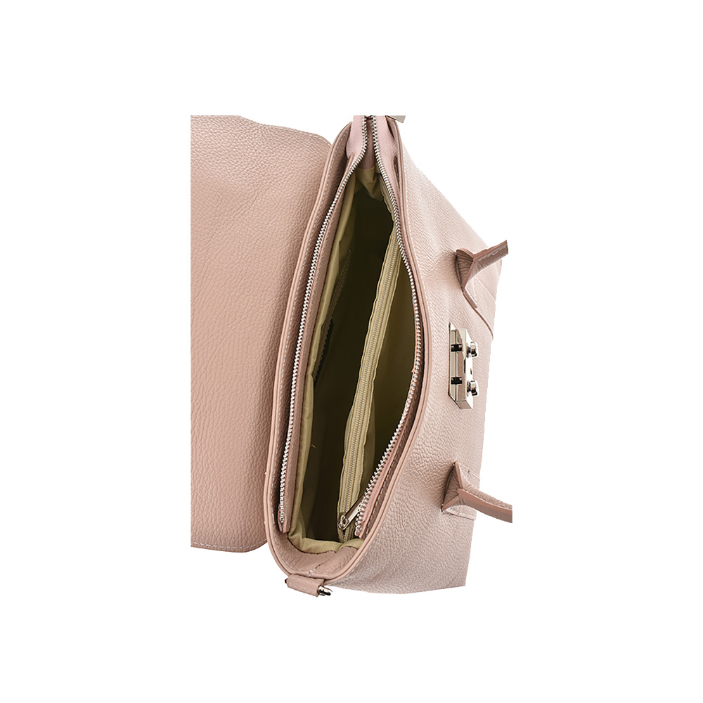 Geanta de mana din piele naturala Carolina di Rosa CR0909, Roz prafuit, #5, Bagsy